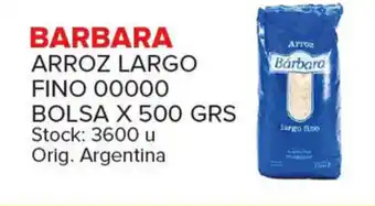 Carrefour Maxi Barbara Arroz Largo Fino 00000 Bolsa x 500grs oferta