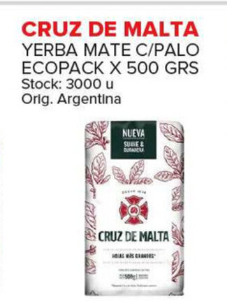 Carrefour Maxi Cruz De Malta Yerba Mate C/Palo ecopack x 500grs oferta