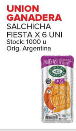 Carrefour Maxi Union Ganadera Salchicha Fiesta x 6 uni oferta