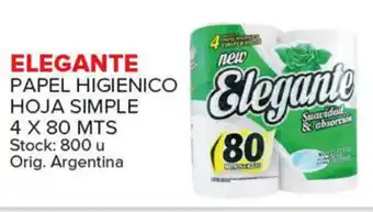 Carrefour Maxi Elegante Papel Higienico Hoja Simple 4x80mts oferta