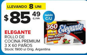 Carrefour Maxi Elegante Rollo De Cocina Premium 3 x 60 Paños oferta