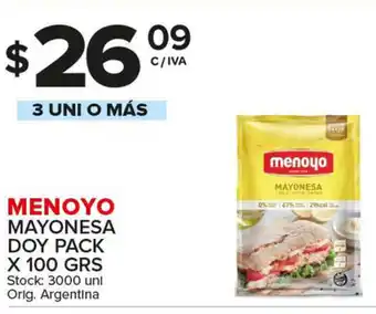 Carrefour Maxi Menoyo Mayonesa Doy Pack x 100grs oferta