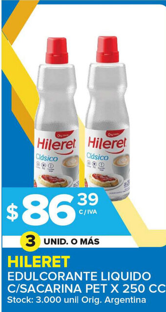 Carrefour Maxi Hileret Edulcorante Liquido C/Sacarina Pet x 250cc oferta