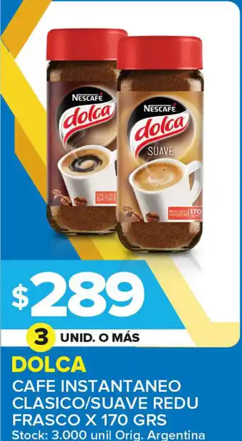 Carrefour Maxi Dolca Cafe Instantaneo Clasico/Suave Redu Frasco x 170grs oferta