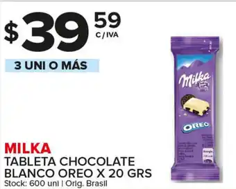 Carrefour Maxi Milka Tableta Chocolate Blanco Oreo x 20grs oferta
