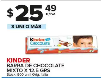 Carrefour Maxi Kinder Barra De chocolate Mixto x 12.5grs oferta