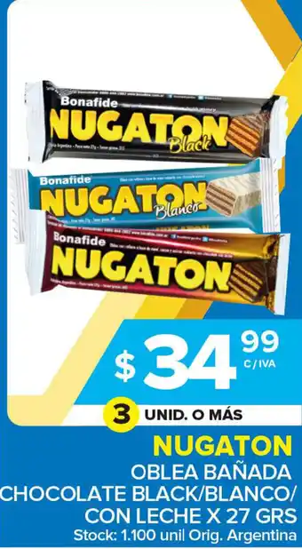 Carrefour Maxi Nugaton Oblea Bada Chocolate Black x 27grs oferta
