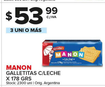 Carrefour Maxi Manon Galletitas C/Leche x 178grs oferta