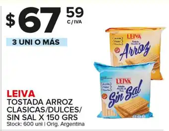 Carrefour Maxi Leiva Tostada Arroz Clasicas/Dulces/Sin Sal x 150grs oferta