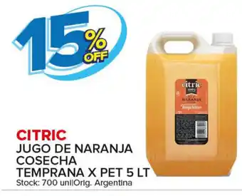 Carrefour Maxi Citric Jugo De Naranja Cosecha Temprana x Pet 5 lt oferta