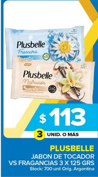 Carrefour Maxi Plusbelle Jabon de Tocador Vs Fragancias 3 x 125grs oferta