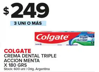 Carrefour Maxi Colgate Crema Dental Triple Accion Menta x 180grs oferta