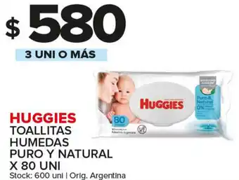 Carrefour Maxi Huggies toallitas Humedas Puro Y Natural x 80 uni oferta