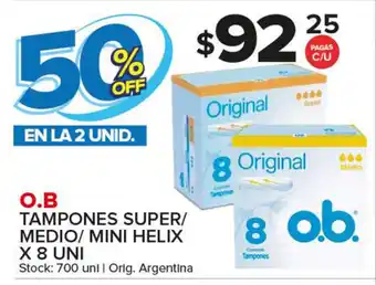 Carrefour Maxi O.B Tampones Super/Medio x 8uni oferta