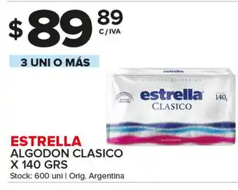Carrefour Maxi Estrella algodon Clasico x 140grs oferta