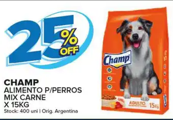 Carrefour Maxi Champ Alimento P/Perros Mix carne x 15kg oferta