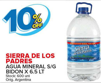 Carrefour Maxi Sierra De Los Padres Agua Mineral S/G Bidon x 6.5lt oferta