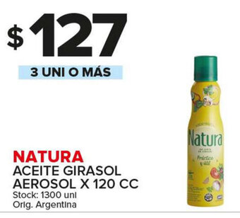 Carrefour Maxi Natura Aceite Girasol Aerosol x 120cc oferta