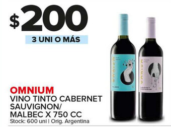 Carrefour Maxi Omnium Vino Tinto Cabernet Sauvignon/malbec x 750cc oferta