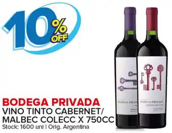 Carrefour Maxi Bodega Privada Vino Tinto Cabernet/Malbec colecc x 750cc oferta
