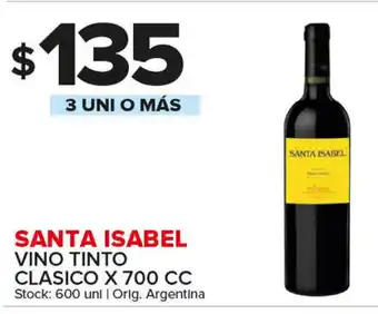 Carrefour Maxi Santa Isabel Vino Tinto Clasico x 700cc oferta
