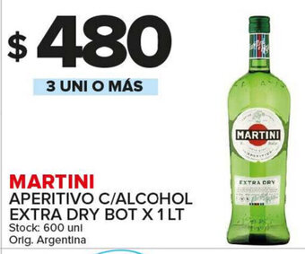 Carrefour Maxi Martini Aperitivo c/Alcohol Extra Dry Bot x 1lt oferta