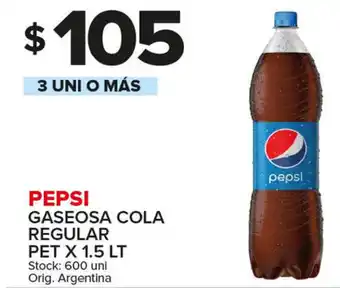 Carrefour Maxi Pepsi Gaseosa Cola Regular Pet x 1.5lt oferta