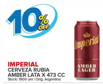 Carrefour Maxi Imperial Cerveza Rubia Amber Lata x 473cc oferta