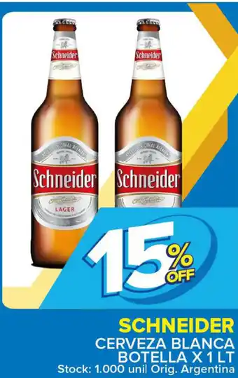 Carrefour Maxi Schneider Cerveza Blanca Botella x 1lt oferta