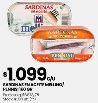 Changomas SARDINAS EN ACEITE MELLINO/ PENNISI 160 GR oferta