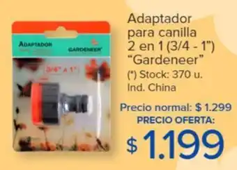 Carrefour Adaptador para canilla 2 en 1 3/4 - 1" oferta
