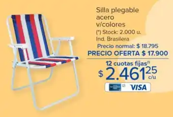 Carrefour Silla plegable acero v/colores oferta