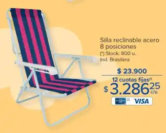 Carrefour Silla reclinable acero 8 posiciones oferta