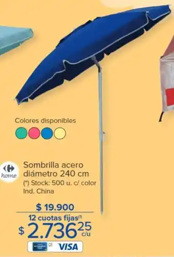 Carrefour Sombrilla acero home diámetro 240 cm oferta