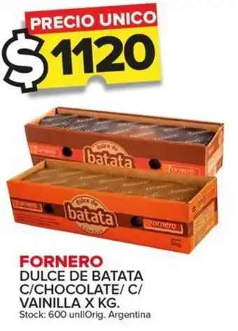 Carrefour Maxi FORNERO DULCE DE BATATA C/CHOCOLATE/C/ VAINILLA X KG oferta