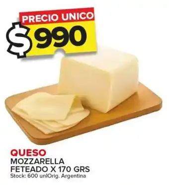 Carrefour Maxi QUESO MOZZARELLA FETEADO X 170 GRS oferta