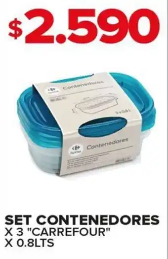 Carrefour Maxi SET CONTENEDORES X 3 CARREFOUR X 0.8LTS oferta