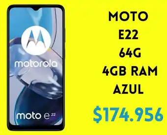 Mercado Libre MOTO E22 64G 4GB RAM AZUL oferta