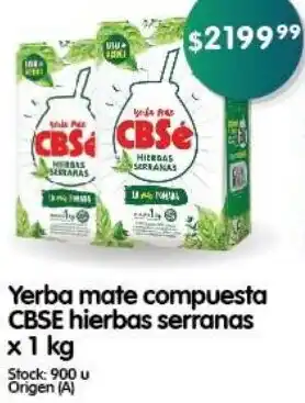 Supermercados Buenos Días Yerba mate compuesta CBSE hierbas serranas x 1 kg oferta
