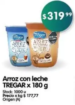 Supermercados Buenos Días Arroz con leche TREGAR x 180 g oferta