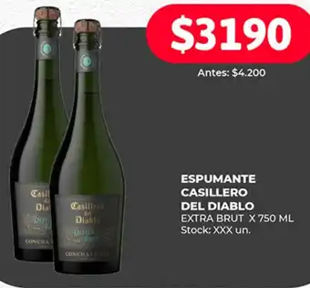 Supermercados Tadicor ESPUMANTE CASILLERO DEL DIABLO EXTRA BRUT X 750 ML oferta