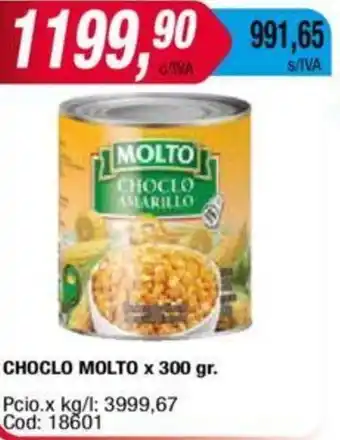 Maxiconsumo CHOCLO MOLTO x 300 gr oferta