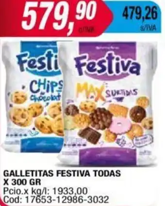 Maxiconsumo GALLETITAS FESTIVA TODAS X 300 GR oferta