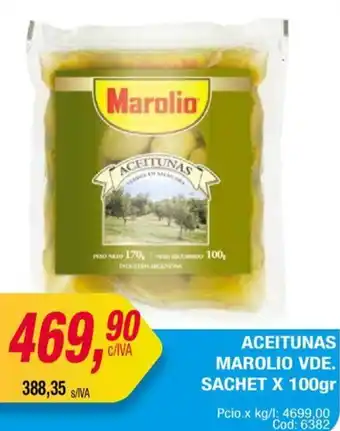 Maxiconsumo ACEITUNAS MAROLIO VDE. SACHET X 100gr oferta