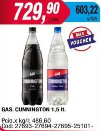 Maxiconsumo GAS. CUNNINGTON 1,5 lt oferta