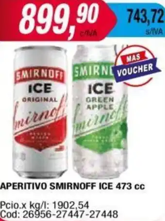 Maxiconsumo APERITIVO SMIRNOFF ICE 473 cc oferta