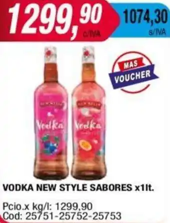 Maxiconsumo VODKA NEW STYLE SABORES X1lt oferta