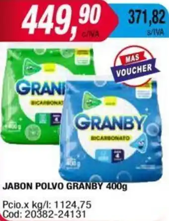 Maxiconsumo JABON POLVO GRANBY 400g oferta