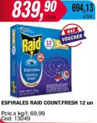 Maxiconsumo ESPIRALES RAID COUNT.FRESH 12un oferta