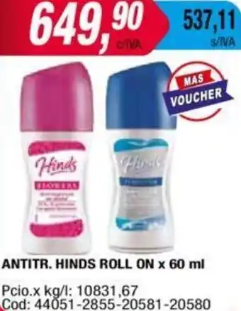 Maxiconsumo ANTITR. HINDS ROLL ON x 60ml oferta